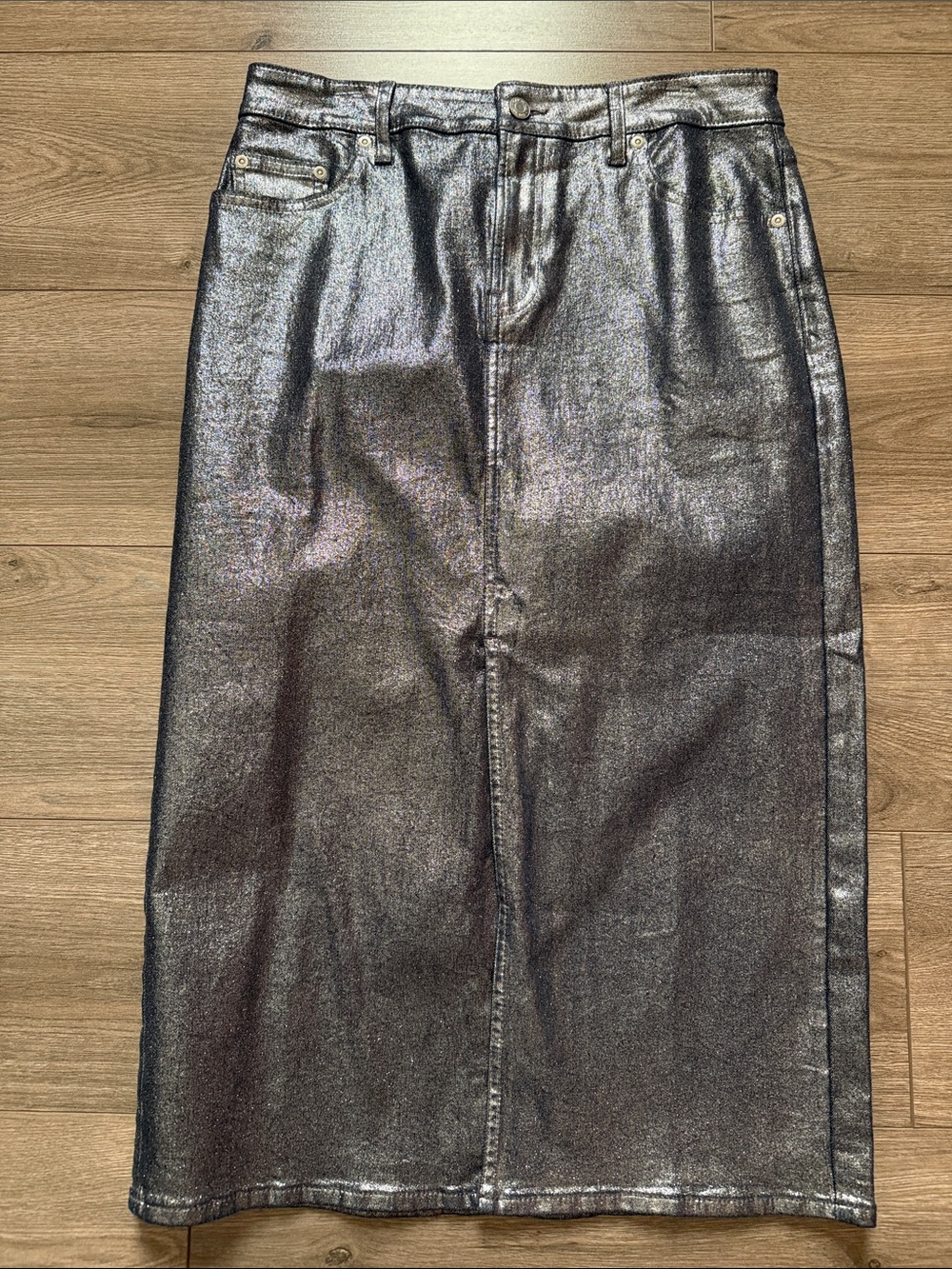 GAP Metallic Silver Pencil Skirt
